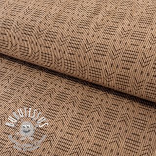 Tissu velours cotelé STRETCH Emblem taupe