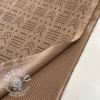 Tissu velours cotelé STRETCH Emblem taupe