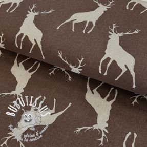 Tissu déco Linenlook Hunting deer silhouette