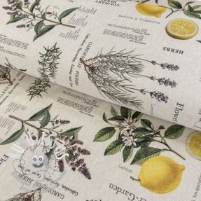 Tissu déco Linenlook Lavender citrus recipe digital print