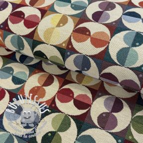 Tissu déco GOBELIN PREMIUM Graphic square circle