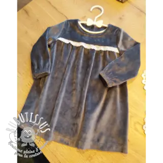 Tissu velours jersey dark grey