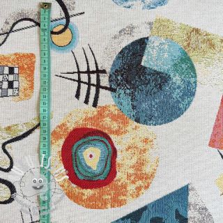 Tissu déco jacquard COMPOSITION allover blanc