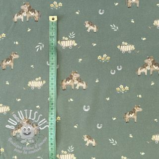 Tissu coton Ponny green digital print