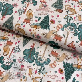 Tissu coton Fairytale forest ecru digital print