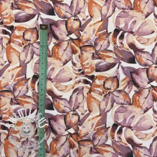 Tissu déco Colourable leaves purple digital print