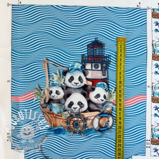 Tissu déco KIDS BACKPACK Sailor Panda PANEL