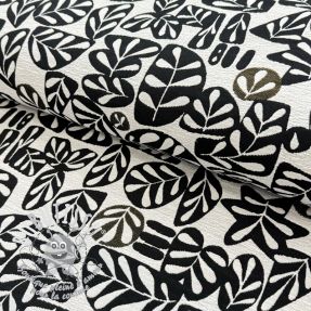 Tissu déco jacquard GALET allover noir blanc