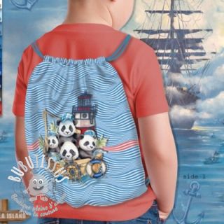 Tissu déco KIDS BACKPACK Sailor Panda PANEL