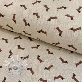 Tissu déco Linenlook LITTLE DACHSHUND DOG