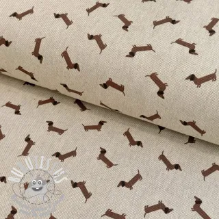 Tissu déco Linenlook LITTLE DACHSHUND DOG