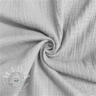 Tissu double gaze/mousseline light grey ORGANIC