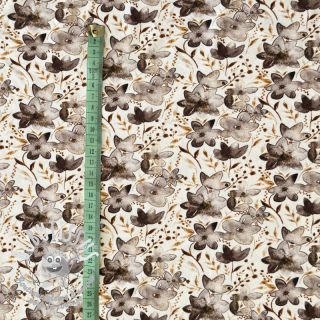 Jersey VISCOSE LYCRA HEAVY Small fowers taupe digital print