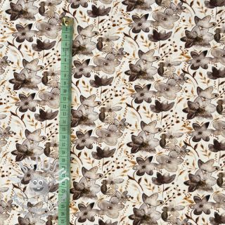 Jersey VISCOSE LYCRA HEAVY Small fowers taupe digital print