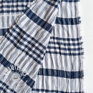 Tissu coton YARN DYED Stripe navy