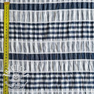 Tissu coton YARN DYED Stripe navy