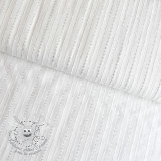 Tissu coton VOILE LUREX Stripe white