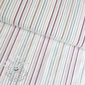 Tissu coton LUREX stripes white