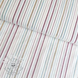 Tissu coton LUREX stripes white