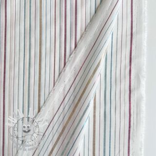Tissu coton LUREX stripes white
