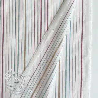 Tissu coton LUREX stripes white