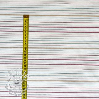 Tissu coton LUREX stripes white