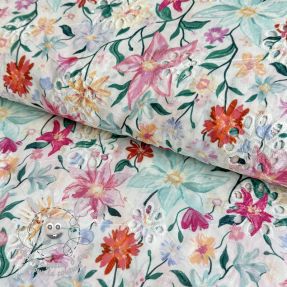 Tissu coton EMBROIDERY Roserie digital print