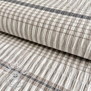Tissu coton YARN DYED Check sand