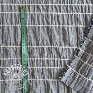 Tissu coton YARN DYED Stripe and stripe navy