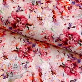 Tissu double gaze/mousseline Flower garden design F digital print