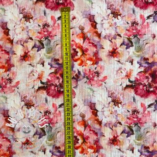 Tissu double gaze/mousseline Flower garden design F digital print