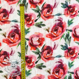 Tissu double gaze/mousseline Flower garden design C digital print