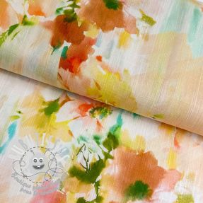 Viscose lin Aquarel garden yellow digital print