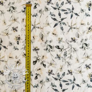 Tissu mélange lin et cotton Water florals design A digital print