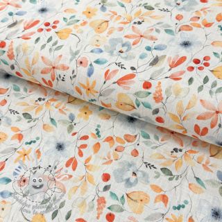 Tissu mélange lin et cotton Pretty florals deisgn D digital print