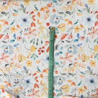 Tissu mélange lin et cotton Pretty florals deisgn D digital print