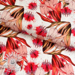 Viscose lin Tulips digital print