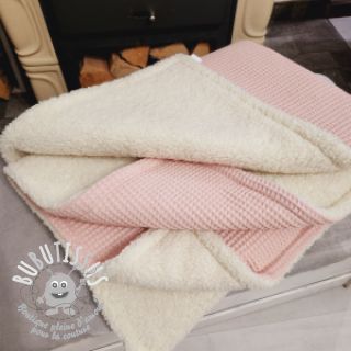 Tissu nid d’abeille bleached rose
