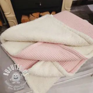 Tissu nid d’abeille bleached rose