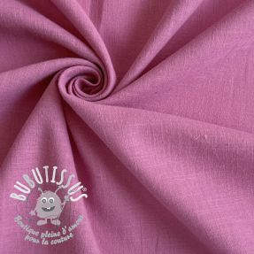 Tissu coton Lin dark pink