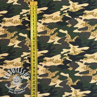 Jersey Shimmering camouflage brown digital print