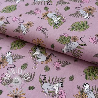 Tissu coton Lemur old pink