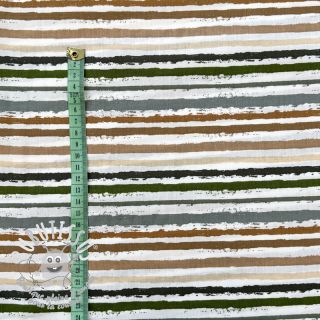 Tissu coton Small stripes Snoozy old green