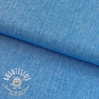 Tissu mélange lin et cotton Fishbone cobalt