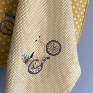 Tissu nid d’abeille soft yellow