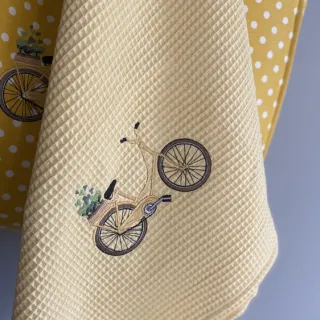 Tissu nid d’abeille soft yellow