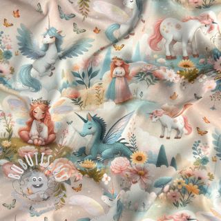 Jersey Unicorns ecru digital print