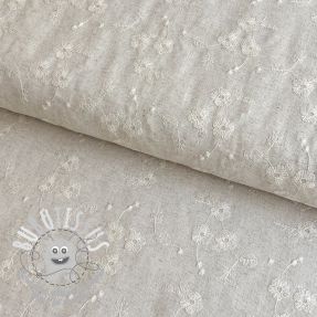 Viscose lin EMBROIDERY Twin flowers