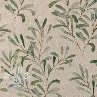 Tissu déco Linenlook Misletoe Painted Leaf