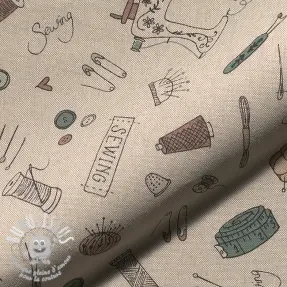 Tissu déco Linenlook Sewing Doodle Craft